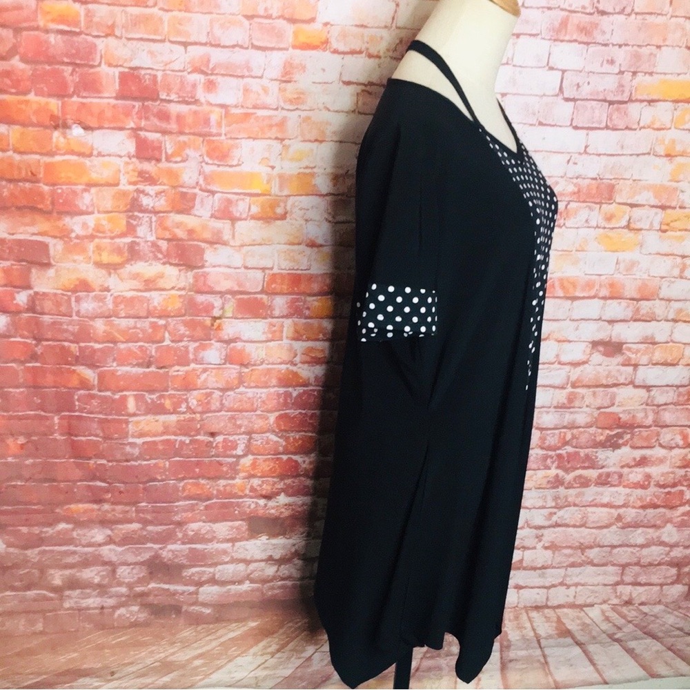 Black and White Polka Dot Women's TopCozy Collections Black and White Tunic - Picture 6 of 9
